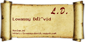 Lovassy Dávid névjegykártya