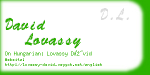 david lovassy business card